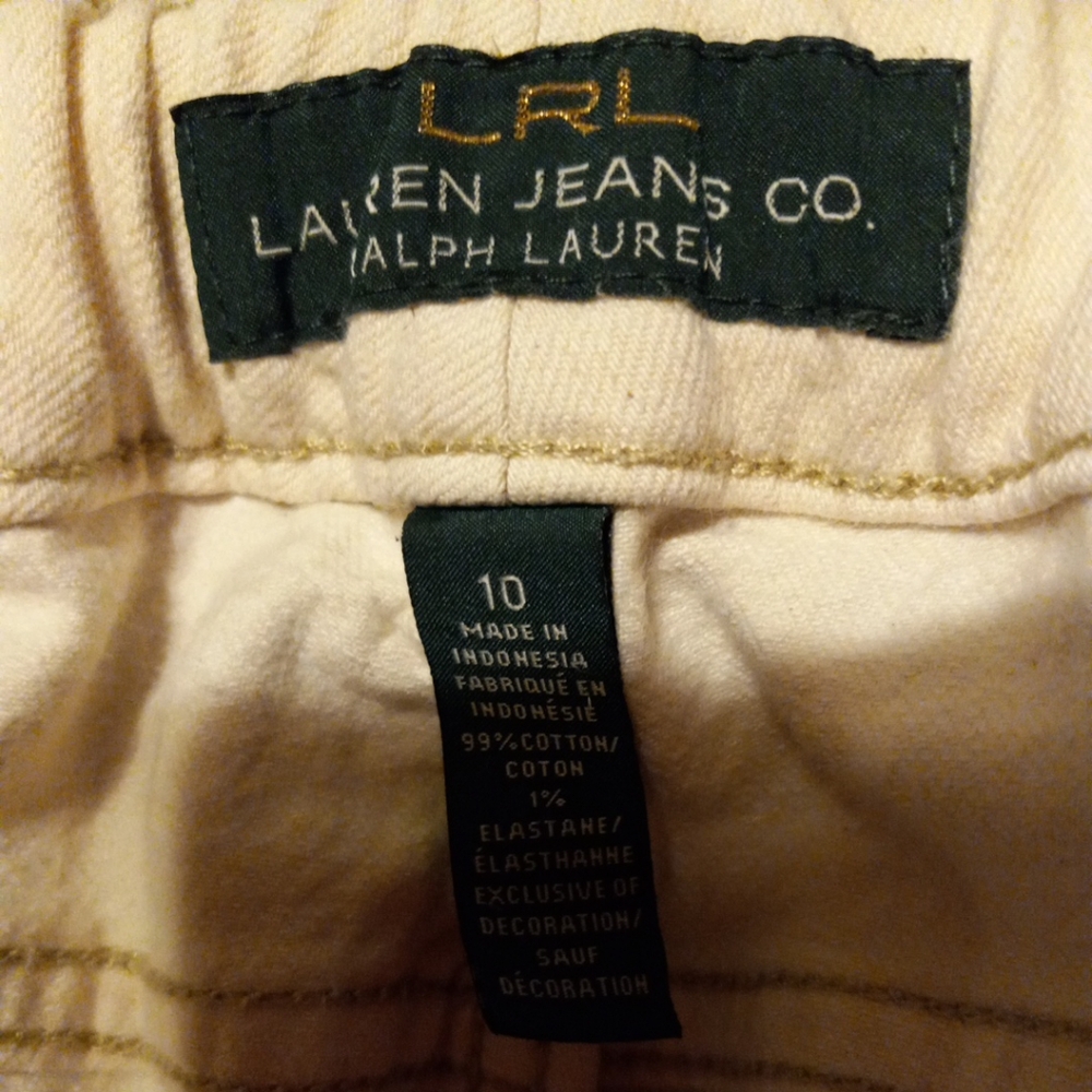 Lauren Ralph Lauren Cream Jeans with Graphic Details - Picture 9 of 10